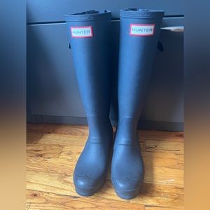 Hunter original blue adjustable rain boot